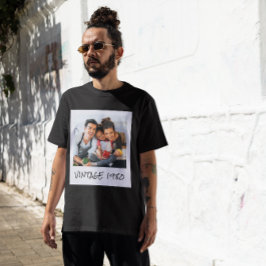 Benutzerdefiniertes Vintages Foto und Jahr Schwarz T-Shirt
