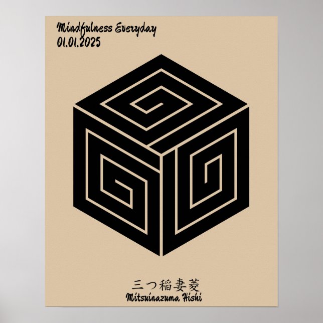 Benutzerdefiniertes Vintages Minimalistisches japa Poster (Vorne)