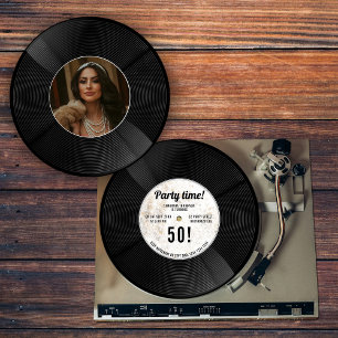 Benutzerdefiniertes Vinyl-Schallplatten-Musik-Meil Einladung