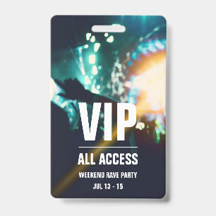 Benutzerdefiniertes VIP All Access Konzert Pass Ab Ausweis