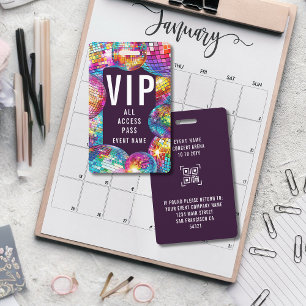 Benutzerdefiniertes VIP All Access Pass QR Code Di Ausweis