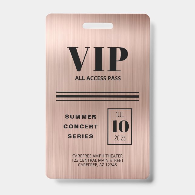 Benutzerdefiniertes VIP für alle Rose Gold Ausweis (Vorderseite)