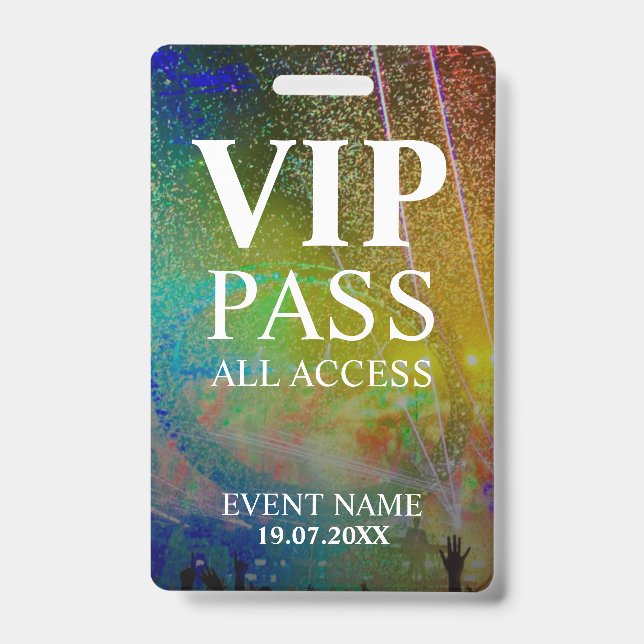 Benutzerdefiniertes VIP QR Code Event Confetti-Abz Ausweis (Vorderseite)