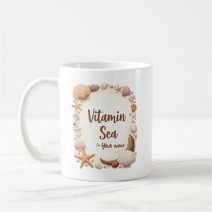 Benutzerdefiniertes „Vitamin Sea“-Zitat mit Namen Kaffeetasse