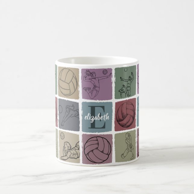Benutzerdefiniertes Volleyball-Name Geschenk Vinta Kaffeetasse (Mittel)