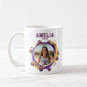 Benutzerdefiniertes Volleyball-Spielerfoto Sport Kaffeetasse