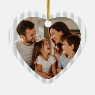 Benutzerdefiniertes Vornehmes Blaues Gestreiftes F Keramik Ornament