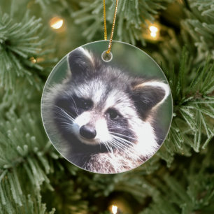Benutzerdefiniertes Waschbär-Foto Keramik Ornament