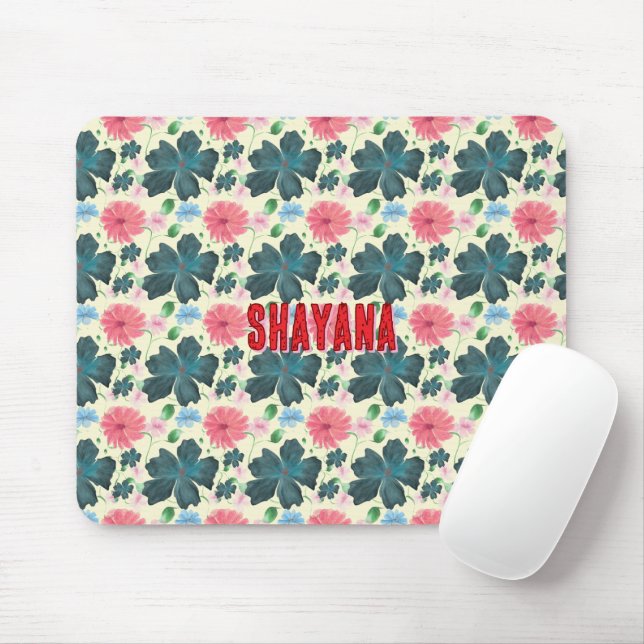 Benutzerdefiniertes Wasserfarben-Blumenmuster-Gesc Mousepad (Mit Mouse)