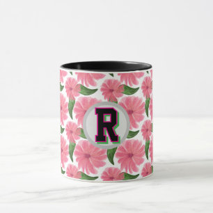 Benutzerdefiniertes Wasserfarben-Blumenmuster  Tasse