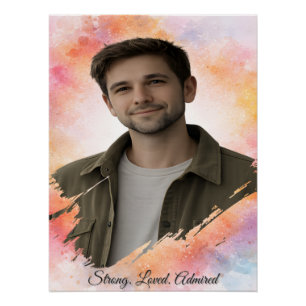 Benutzerdefiniertes Wasserfarben-Valentinsgeschenk Poster