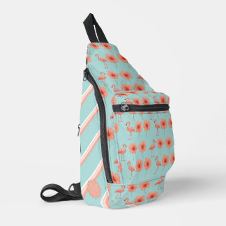 Benutzerdefiniertes Wasserfarbenmuster Rosa Flamin Crossbody Bag