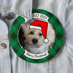 Benutzerdefiniertes Weihnachts-Foto Rot und Grün K Button