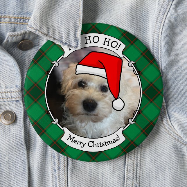 Benutzerdefiniertes Weihnachts-Foto Rot und Grün K Button (Beispiel)