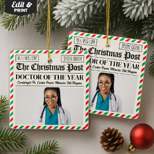 Benutzerdefiniertes Weihnachtsgeschenk für Ärzte,  Keramikornament