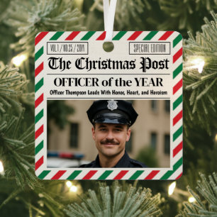 Benutzerdefiniertes Weihnachtsgeschenk für Polizei Ornament Aus Metall