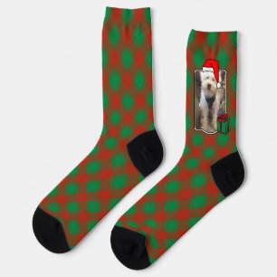 Benutzerdefiniertes Weihnachtsrot und Kariertes Fo Socken