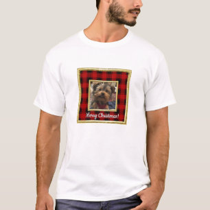 Benutzerdefiniertes Weihnachtsrot und Kariertes Fo T-Shirt