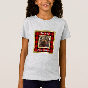 Benutzerdefiniertes Weihnachtsrot und Kariertes Fo T-Shirt