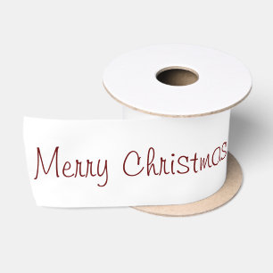 Benutzerdefiniertes Weiß Rot Frohe Weihnachten Satinband