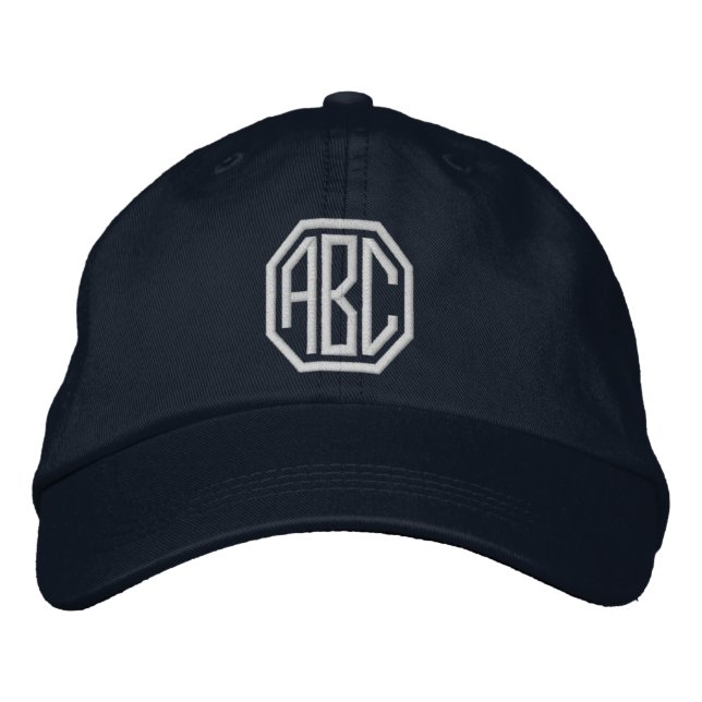 Benutzerdefiniertes Weißbesticktes Monogramm auf N Bestickte Baseballkappe (Vorderseite)