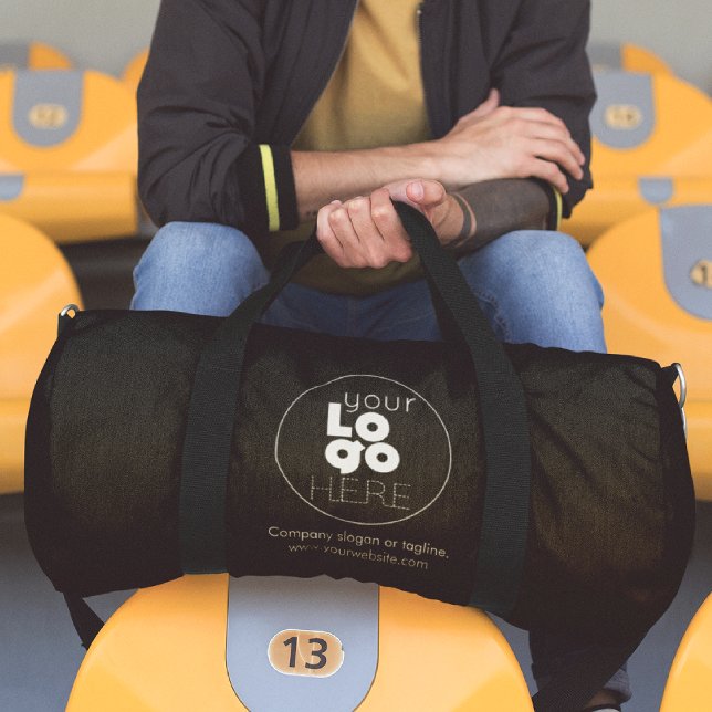 Benutzerdefiniertes weißes Firmenlogo auf der schw Duffle Bag (Von Creator hochgeladen)