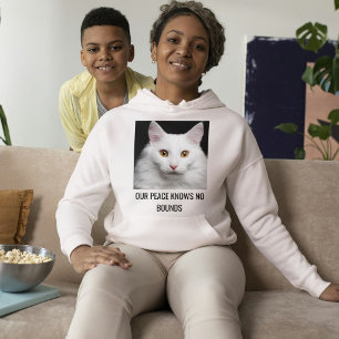 Benutzerdefiniertes weißes Katzenasche- und schwar Hoodie