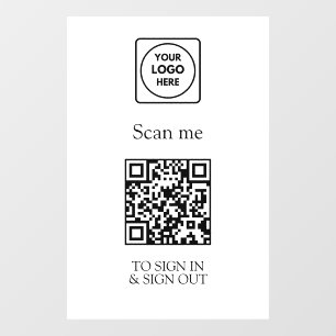Benutzerdefiniertes weißes QR-Anmeldezeichen Bes Fensteraufkleber