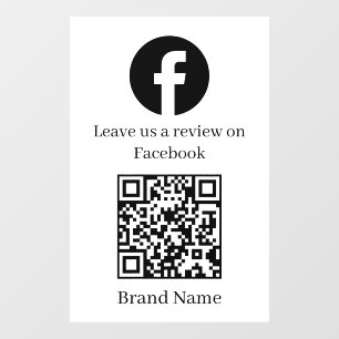 Benutzerdefiniertes weißes QR Facebook Review Bu Fensteraufkleber