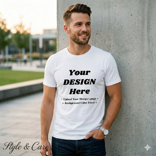 Benutzerdefiniertes weißes T-Shirt für Männer - Er
