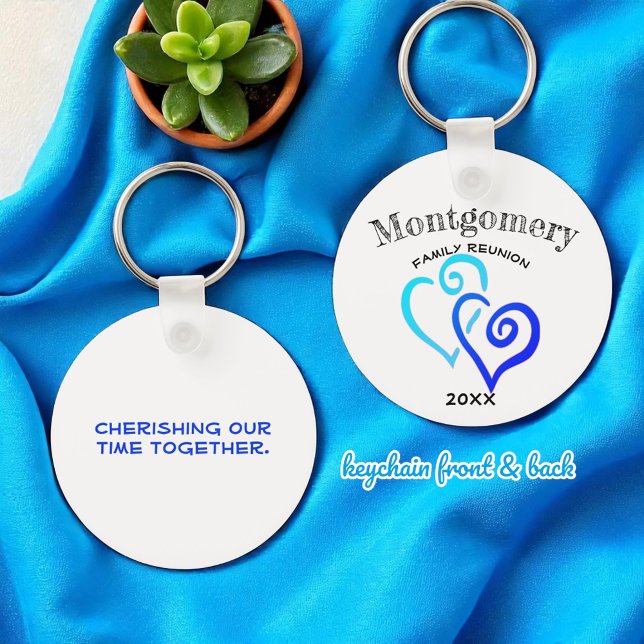 Benutzerdefiniertes Wiedersehen-Dunkles, hellblaue Schlüsselanhänger (template keychain front and back)