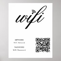 Benutzerdefiniertes Wifi Network QR Code Weißes Po