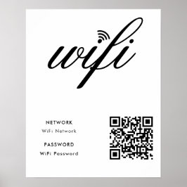 Benutzerdefiniertes Wifi Network QR Code Weißes Po Poster