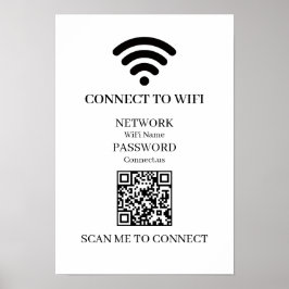 Benutzerdefiniertes WiFi-QR | Einfache Netzwerk-Sc Poster