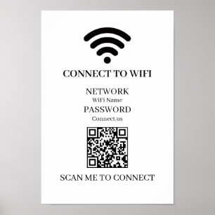 Benutzerdefiniertes WiFi-QR   Einfache Netzwerk-Sc Poster