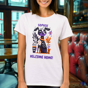 Benutzerdefiniertes Willkommen-zu-Hause-Hund Grafi T-Shirt