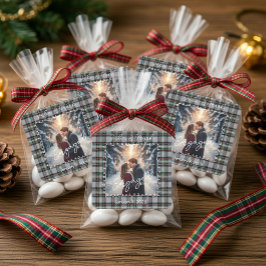 Benutzerdefiniertes Winter-Hochzeitsankündigungsfo Quadratischer Aufkleber