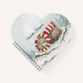 Benutzerdefiniertes Winterbär-Spiralnotizbuch Notizbuch