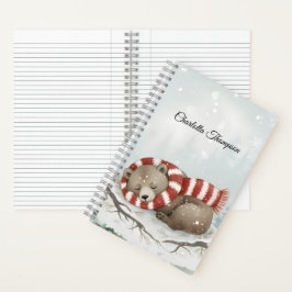 Benutzerdefiniertes Winterbär-Spiralnotizbuch Notizbuch