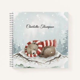 Benutzerdefiniertes Winterbär-Spiralnotizbuch Notizbuch