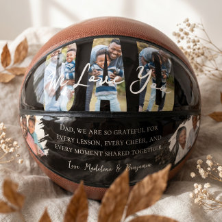 Benutzerdefiniertes Wir lieben dich Papa Foto Vate Basketball