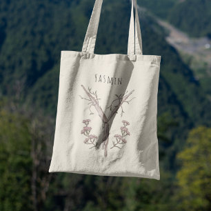 Benutzerdefiniertes Yarrow-Blumen-Initial Y Person Tragetasche