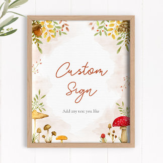 Benutzerdefiniertes Zeichen für Woodland Babydusch Poster
