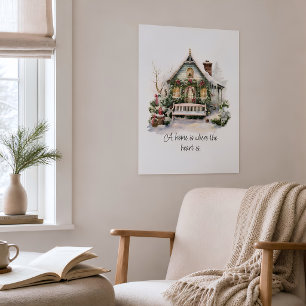 Benutzerdefiniertes Zitat Nordische Winterlandscha Poster
