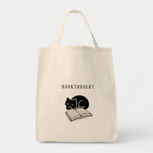 Benutzerdefiniertes Zitat Schwarze Katze Booktrove Tragetasche