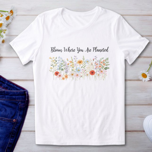 Benutzerdefiniertes Zitat Wasserfarbe Wilde Blume  Tri-Blend Shirt (Von Creator hochgeladen)