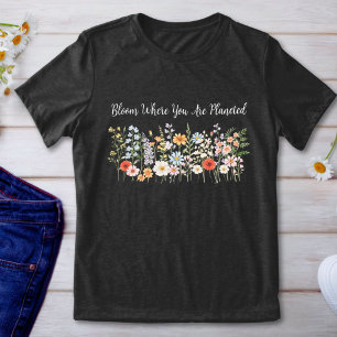 Benutzerdefiniertes Zitat Watercolor Wildblumen Fl Tri-Blend Shirt