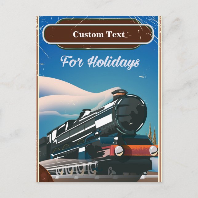 Benutzerdefiniertes Zugfahrplakat Postkarte (Vorderseite)