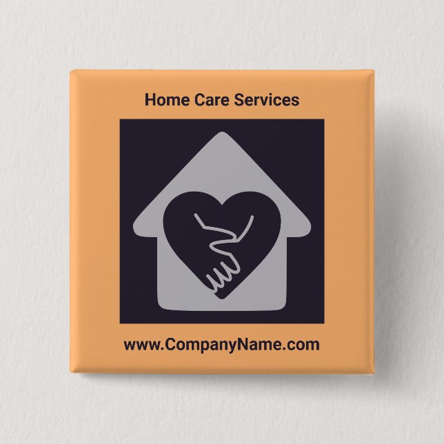 Benutzerdefiniertes Zuhause-Care-Logo und benutzer Button (Vorderseite)