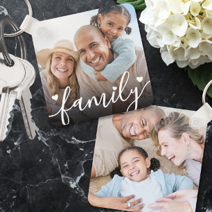 Benutzerdefiniertes Zwei-Foto-Doppelseitiges Famil Schlüsselanhänger
